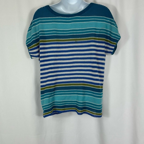 Tommy Bahama Cotton loose weave striped short sleeve shirt S - Picture 7 of 10